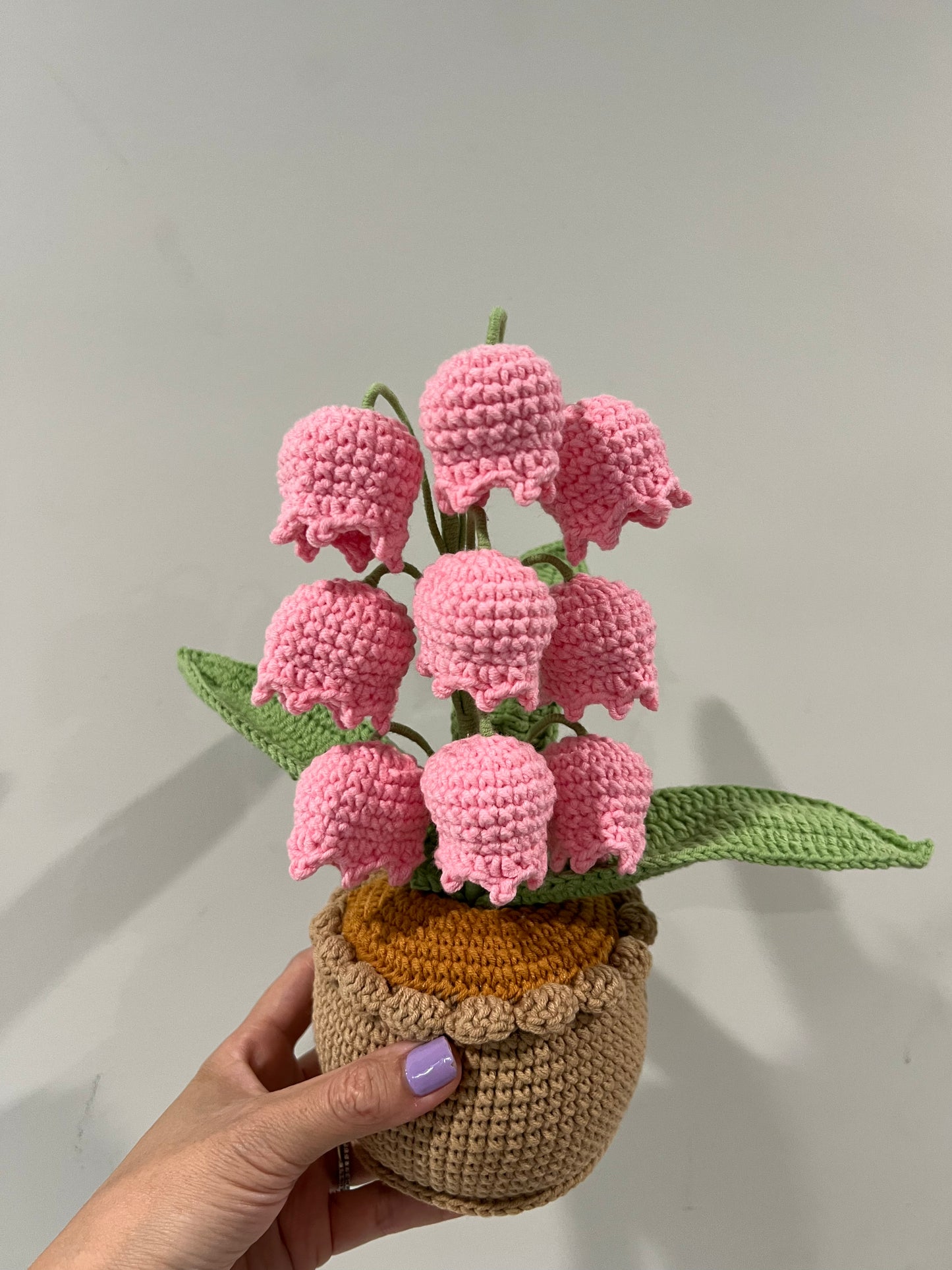 Crochet lily of the valley in pot (L)