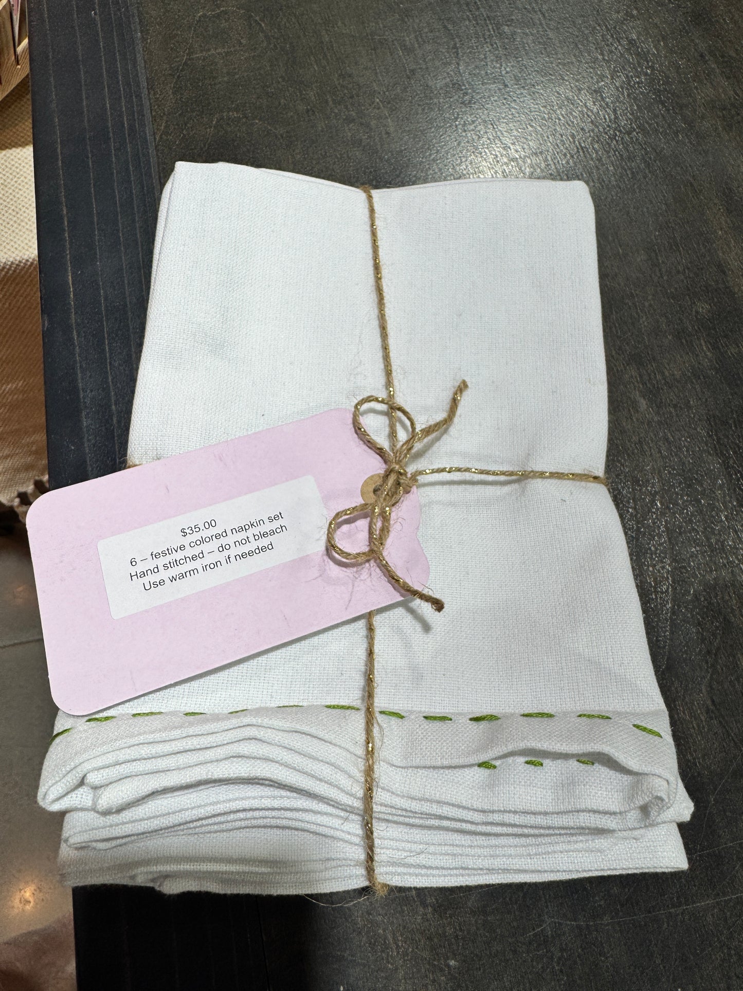 Cactus Mark-6 Festive Colored Napkin Set-$35
