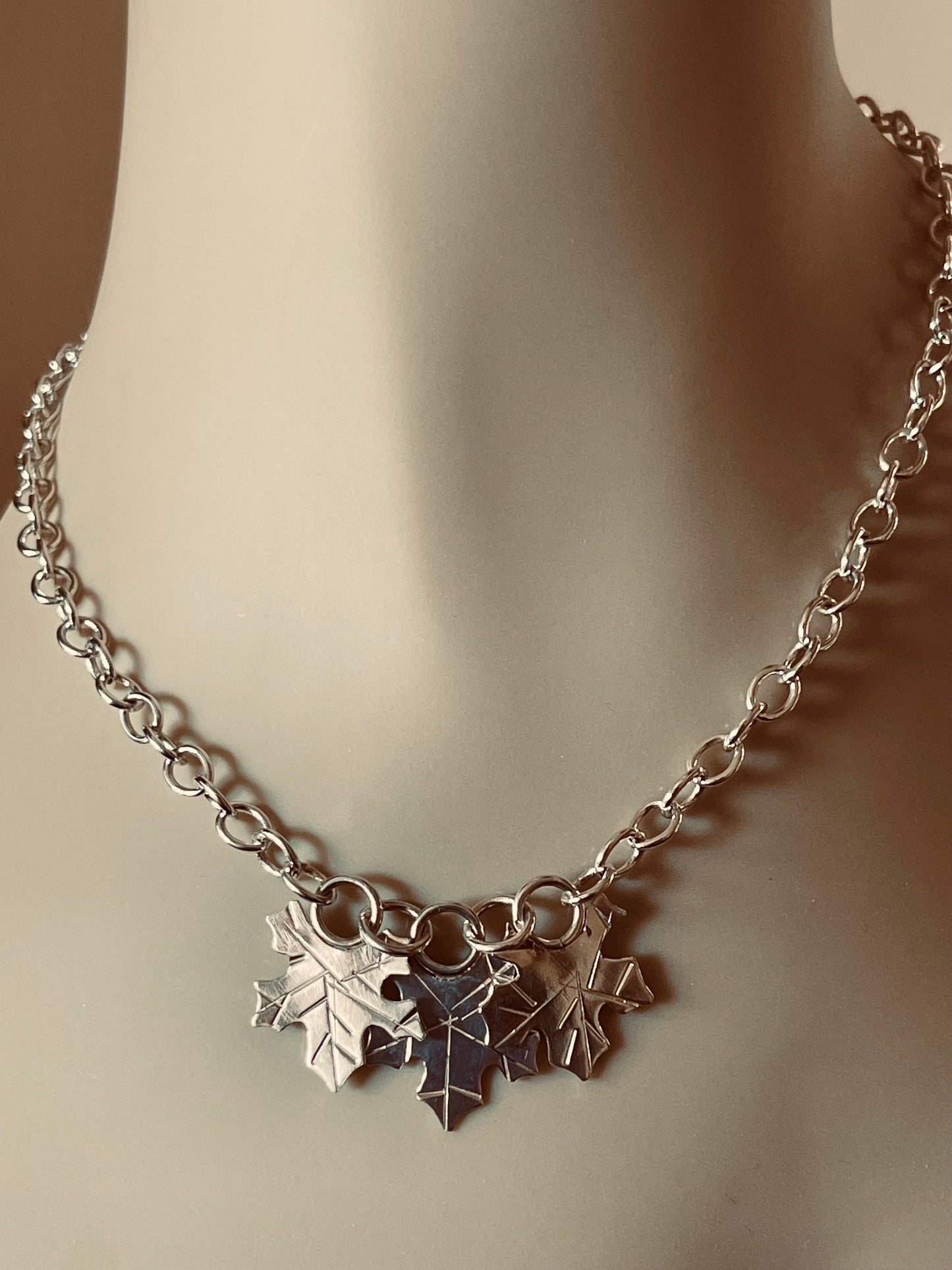 Maple Leaf Sterling Silver Necklace 19"