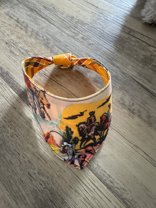 Cowboys have more fun reversible dog bandana