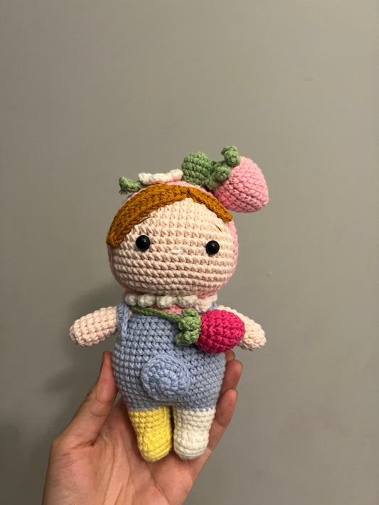 Crochet strawberry doll