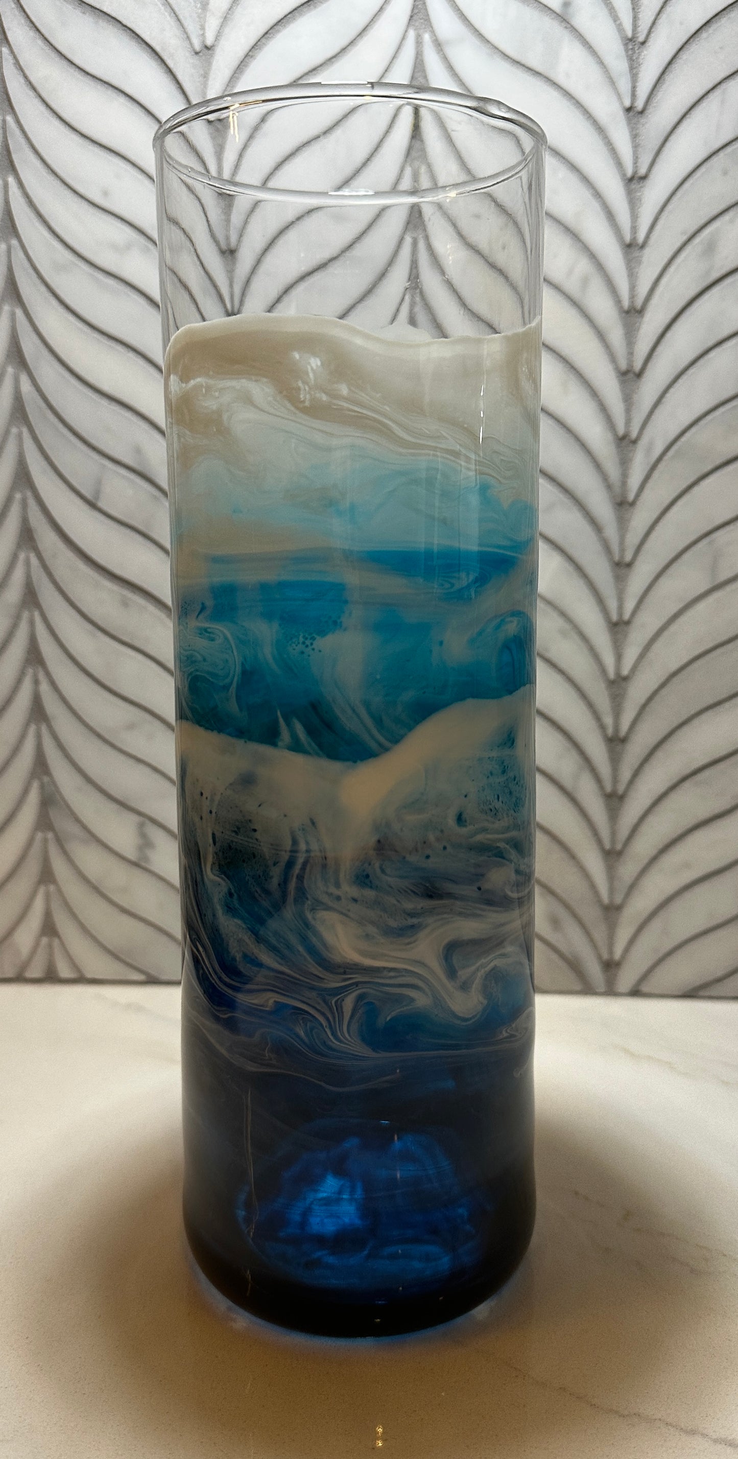 Blue Ocean Waves Vase
