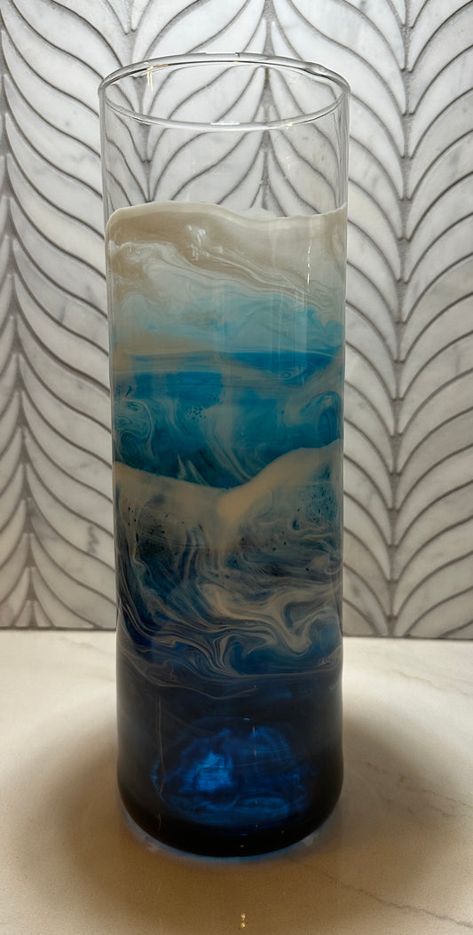 Blue Ocean Waves Vase