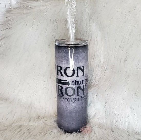 Iron Sharpens Iron - 20 oz Skinny - Glitter Boss