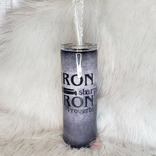 Iron Sharpens Iron - 20 oz Skinny - Glitter Boss
