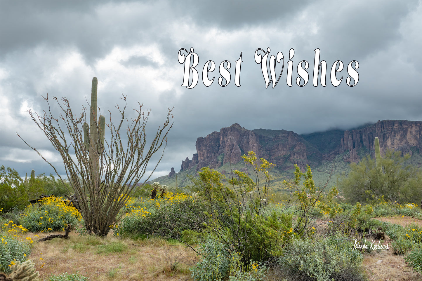 Superstition Mountain Best Wishes Greeting Card