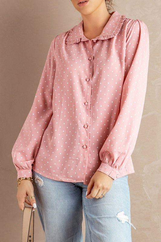 Polka Dot Long Sleeve Blouse | JB Boutique |