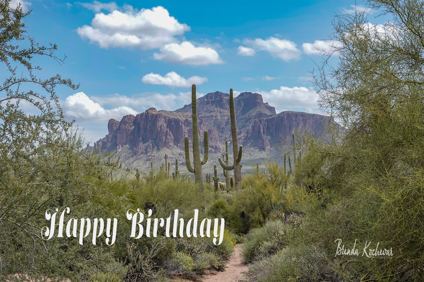 Trail to Superstition Mountain Happy Birthday Greeting Card