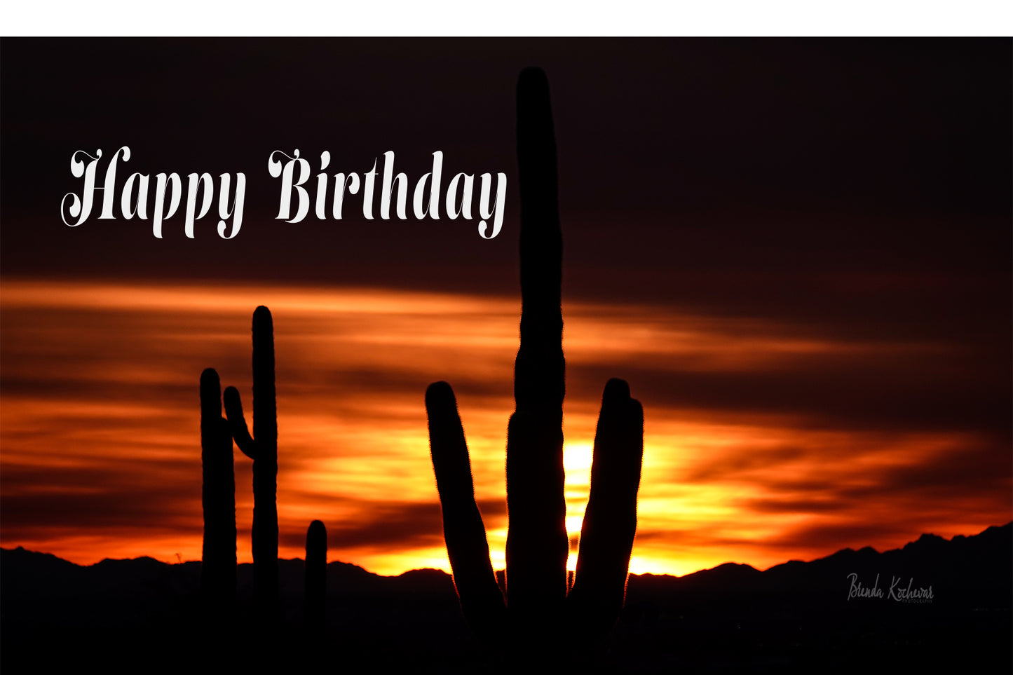 Saguaro Sunset Happy Birthday Greeting Card