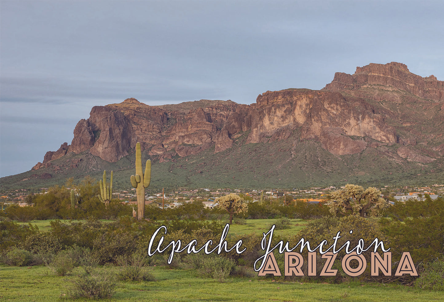 Superstition Mountain Apache Junction photograph on postcard