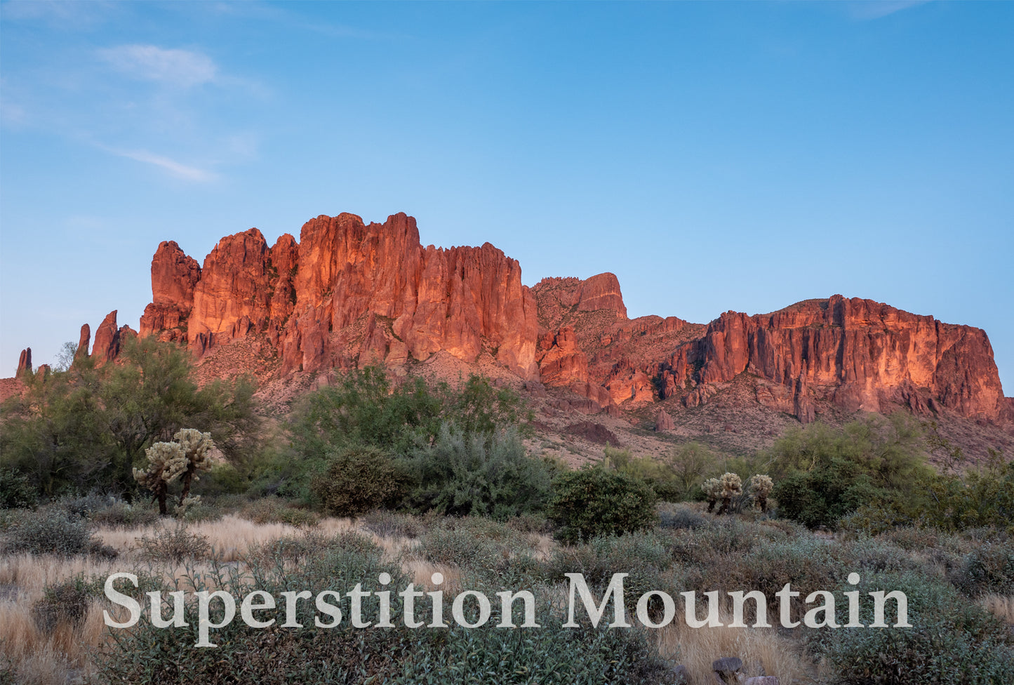 Sunset on Superstition Mountain Postcard