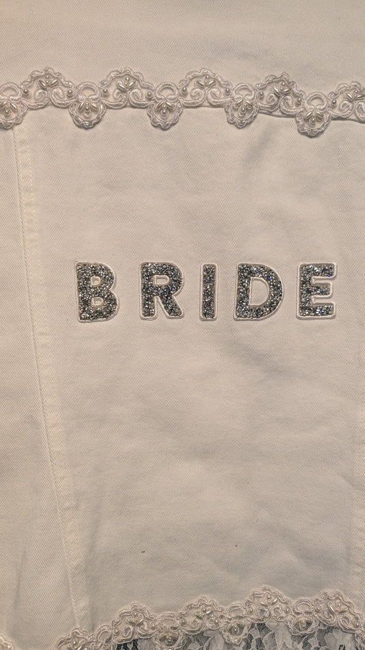 1023 White Denim Bride Jacket - Bougie Denim Couture
