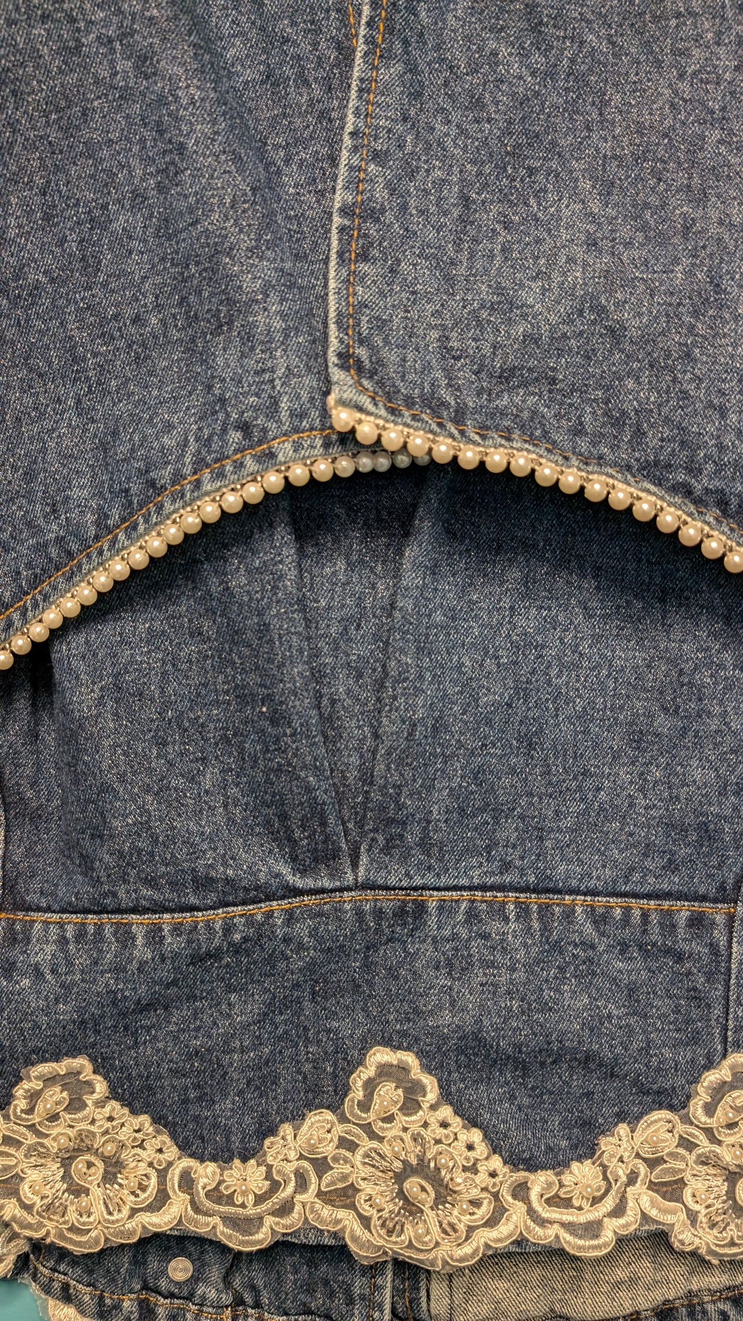 1003 Dark Denim Captain Sleeve - Bougie Denim Couture