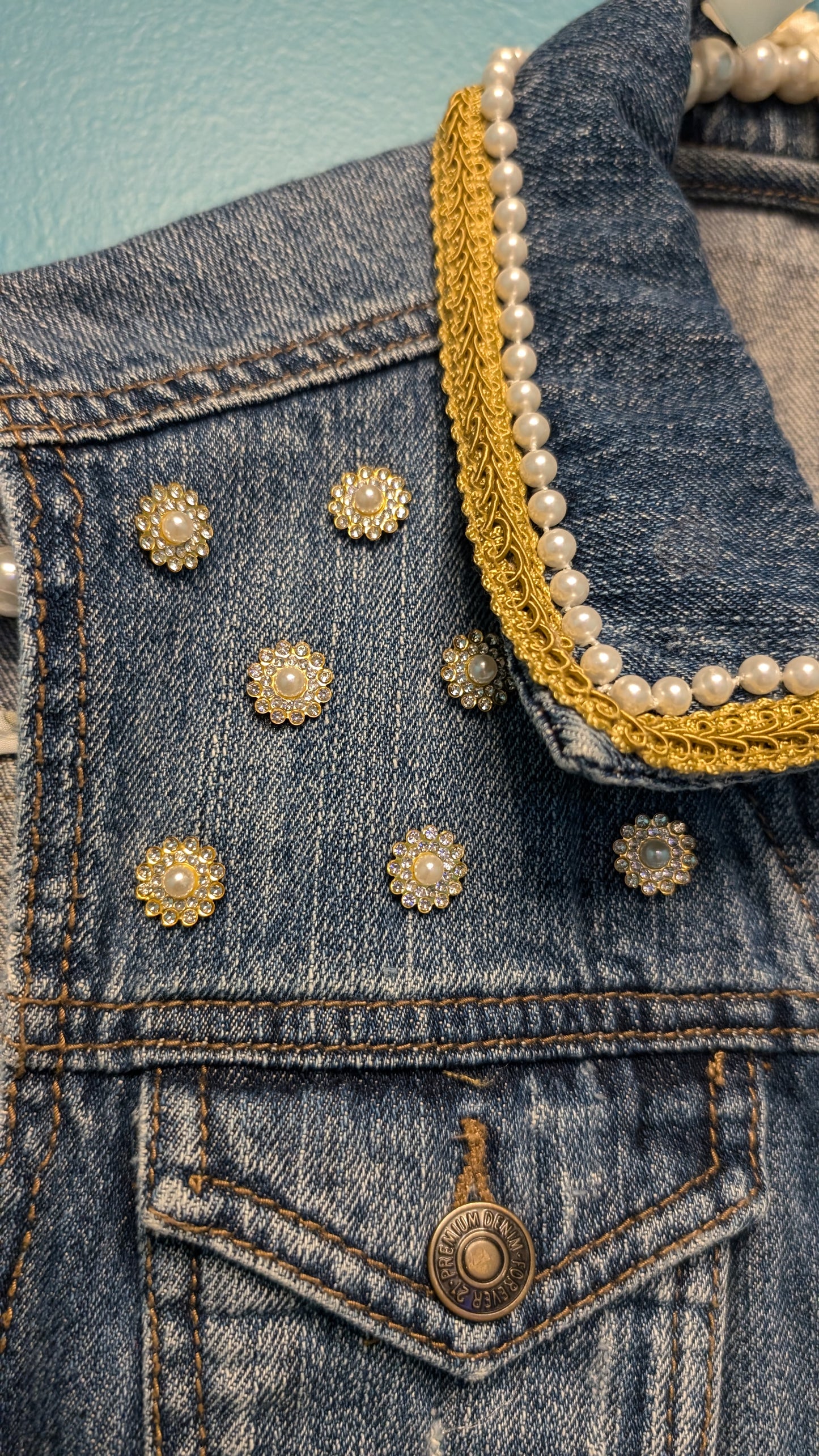 1011 Full Length Lace Skirt Denim Vest - Bougie Denim Couture