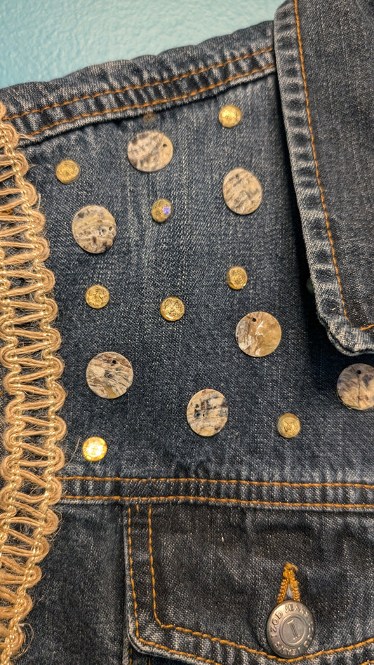 1010 Full Length Lace Skirt Denim Vest - Bougie Denim Couture