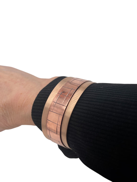 Handmade Bronze and Copper Cuff Bracelet