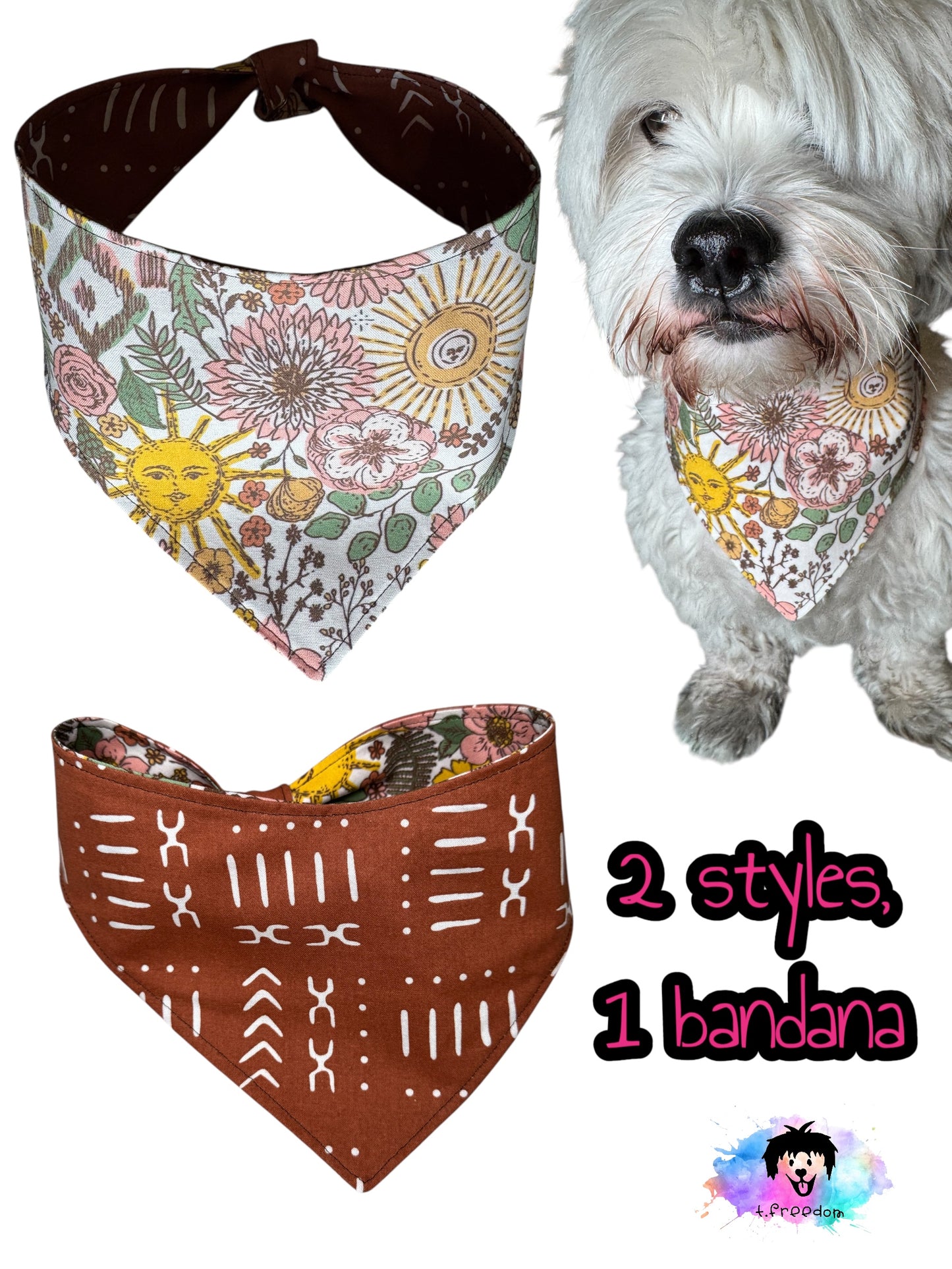 Desert bloom and dune dog bandana