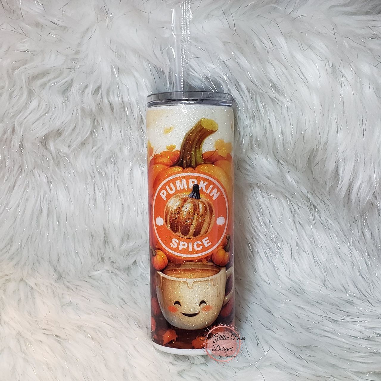 Pumpkin Spice Cutie - 20 oz Skinny - Glitter Boss