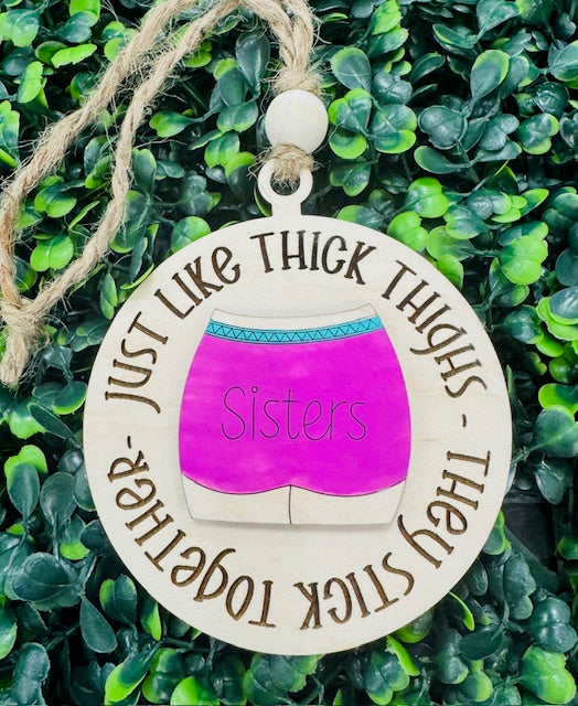 Thick Thighs Ornament/Package Tag - STV