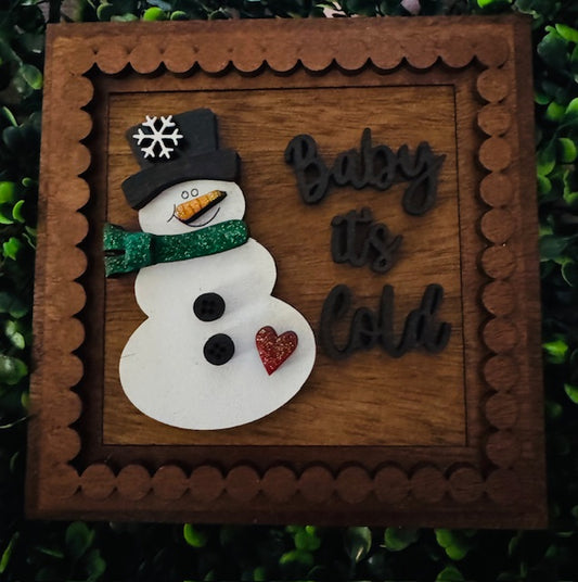 Interchangeable Leaning Frame Insert - Baby It's Cold Outside - CHD