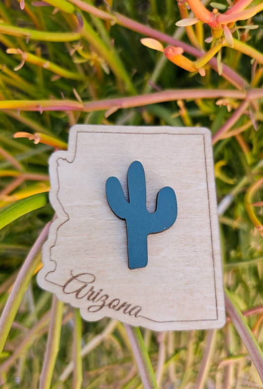 Arizona Wooden Magnet- Oak and Rose