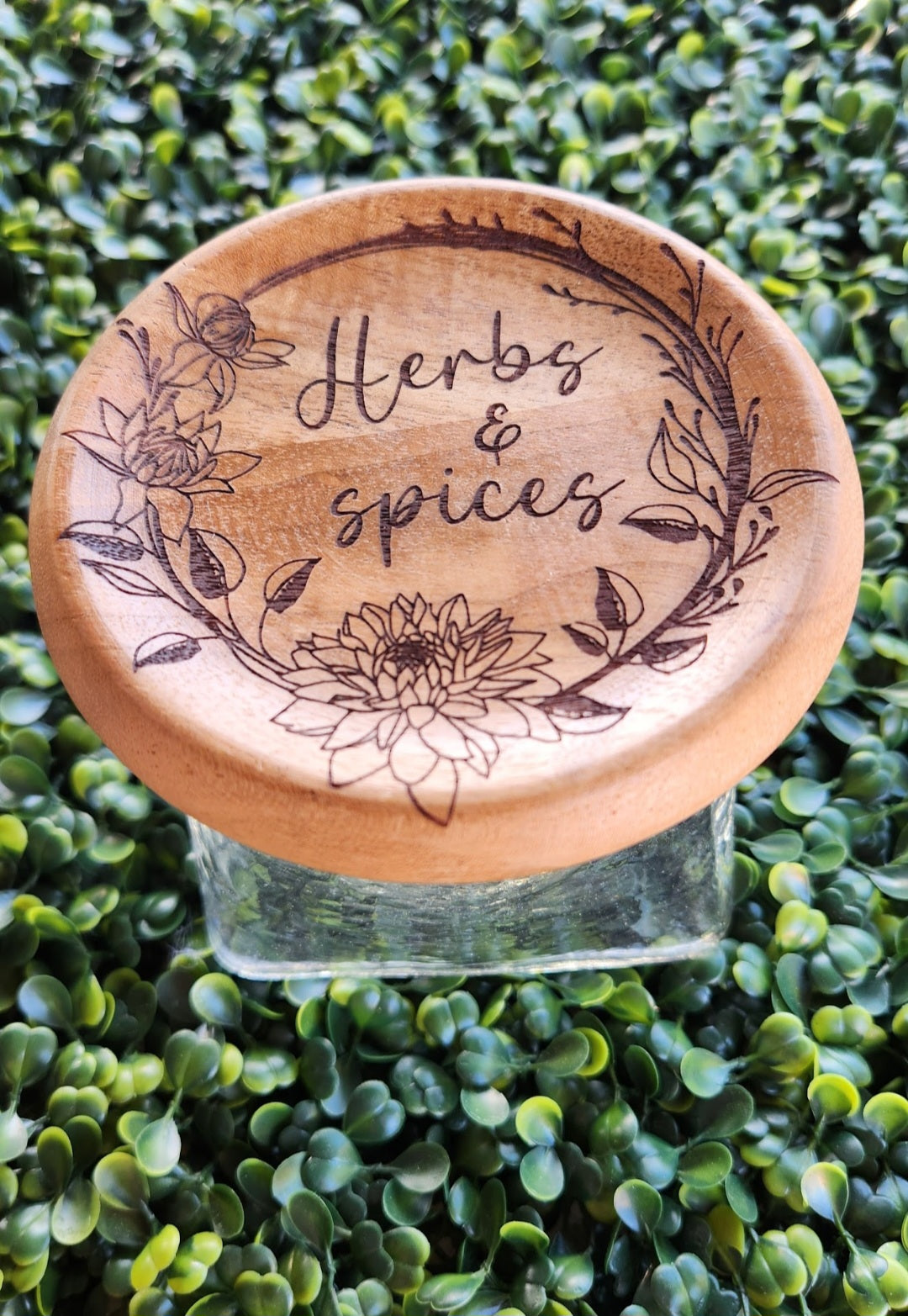 Glass Jar with Engraved Wooden Lid – The Laser Canvas