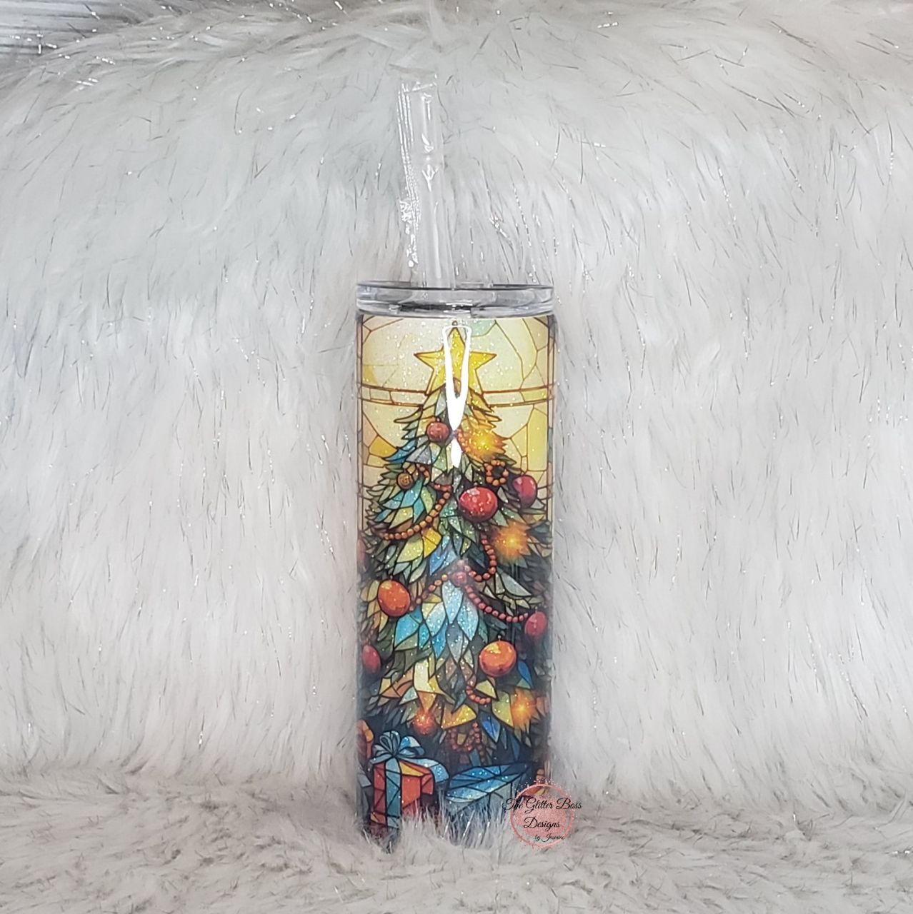 Stained Glass Christmas Tree - 20 oz - Glitter Boss - CHD