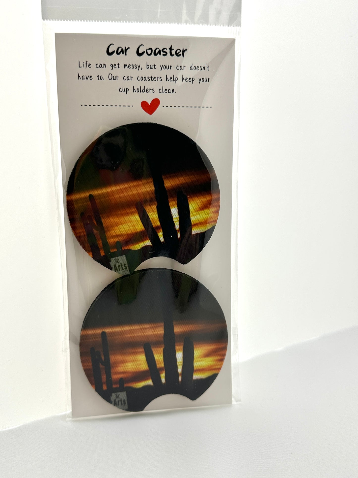 Sunset Saguaros Car Coasters
