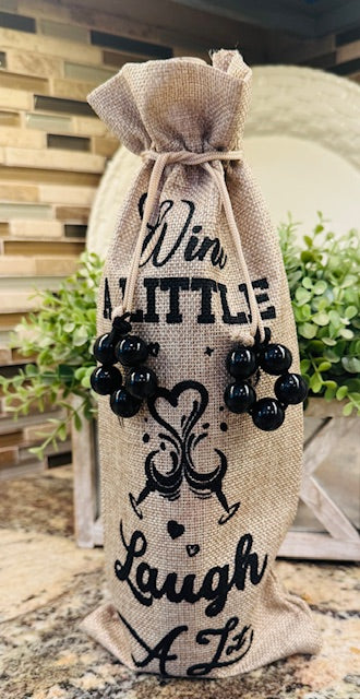 Burlap Wine Bottle Gift Bag - STV