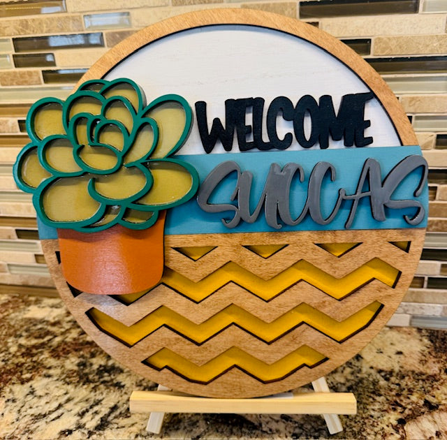 Welcome Succas Wood Sign - CHD
