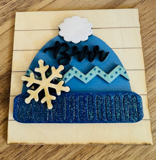 Interchangeable Leaning Frame Insert 4.25" - Winter Hat - CHD