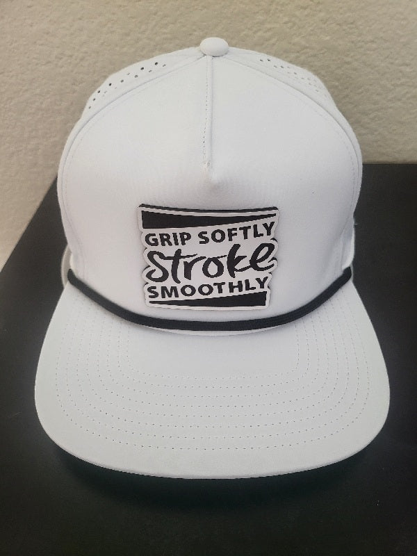Grip Softly-Stroke Smoothly Flat Brim Cap from Social Golf Gear