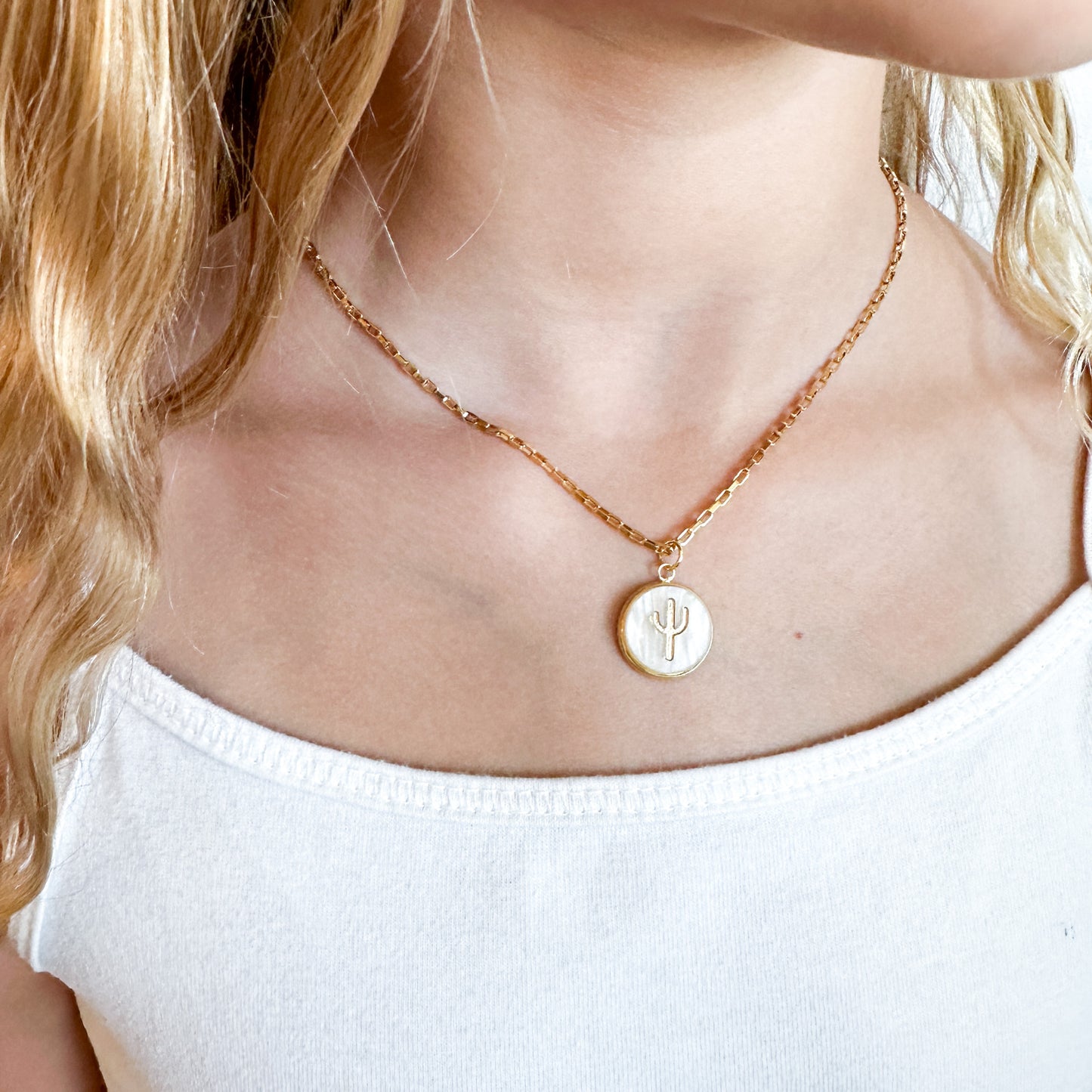 Handmade Acrylic & Gold Plated Necklaces - Cactus - Auggie & Friends