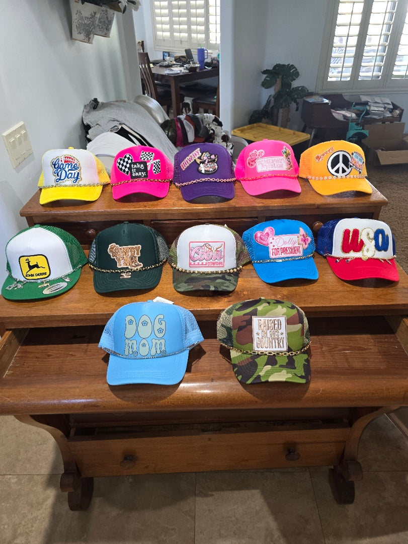 Custom Pre Made Trucker Hats with Chain