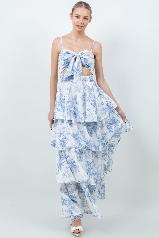 Blue Willow Tiered Maxi Dress - Made in Chic