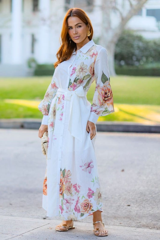 Garden Romance Dress/White - Made in Chic