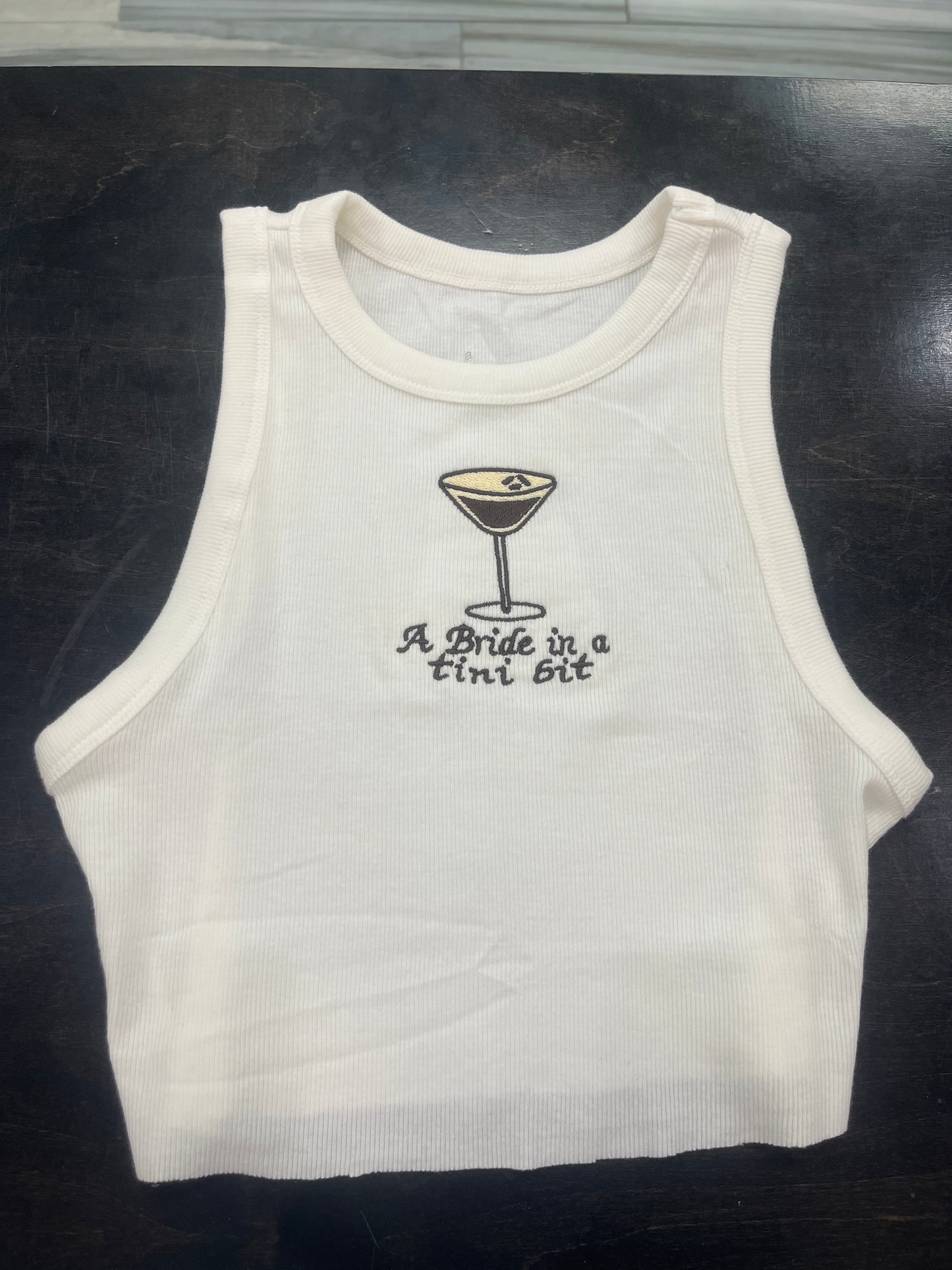 Bride in a (espresso) tini bit tank - BKOClothing.co