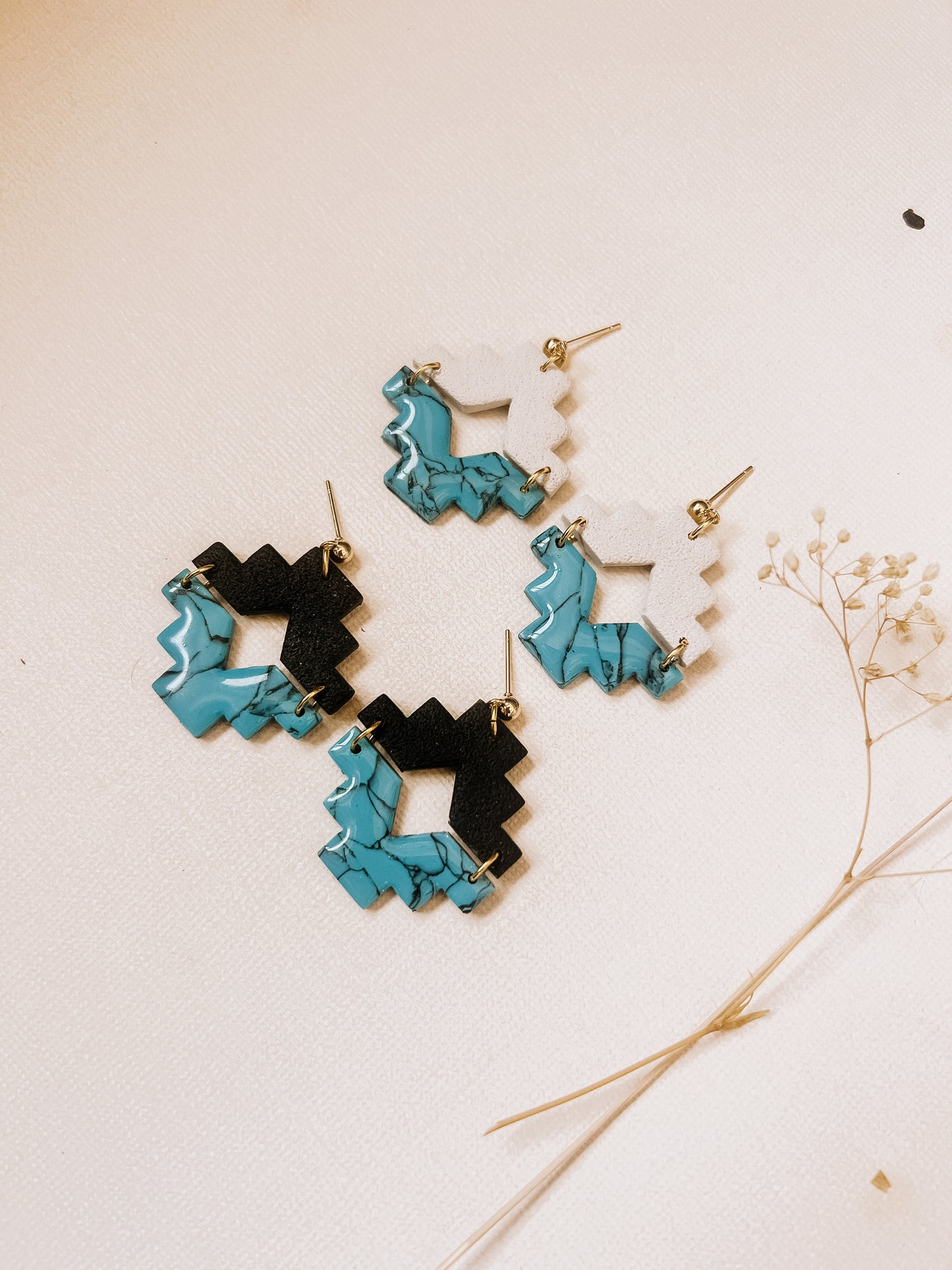 Half Turquoise Dangles