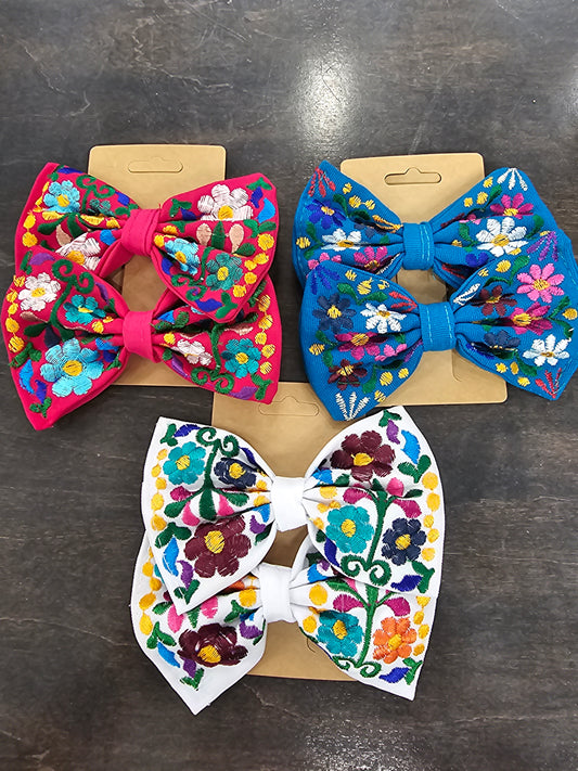 Bows - 2 Bows Silk Embroidered @amorfashionshop