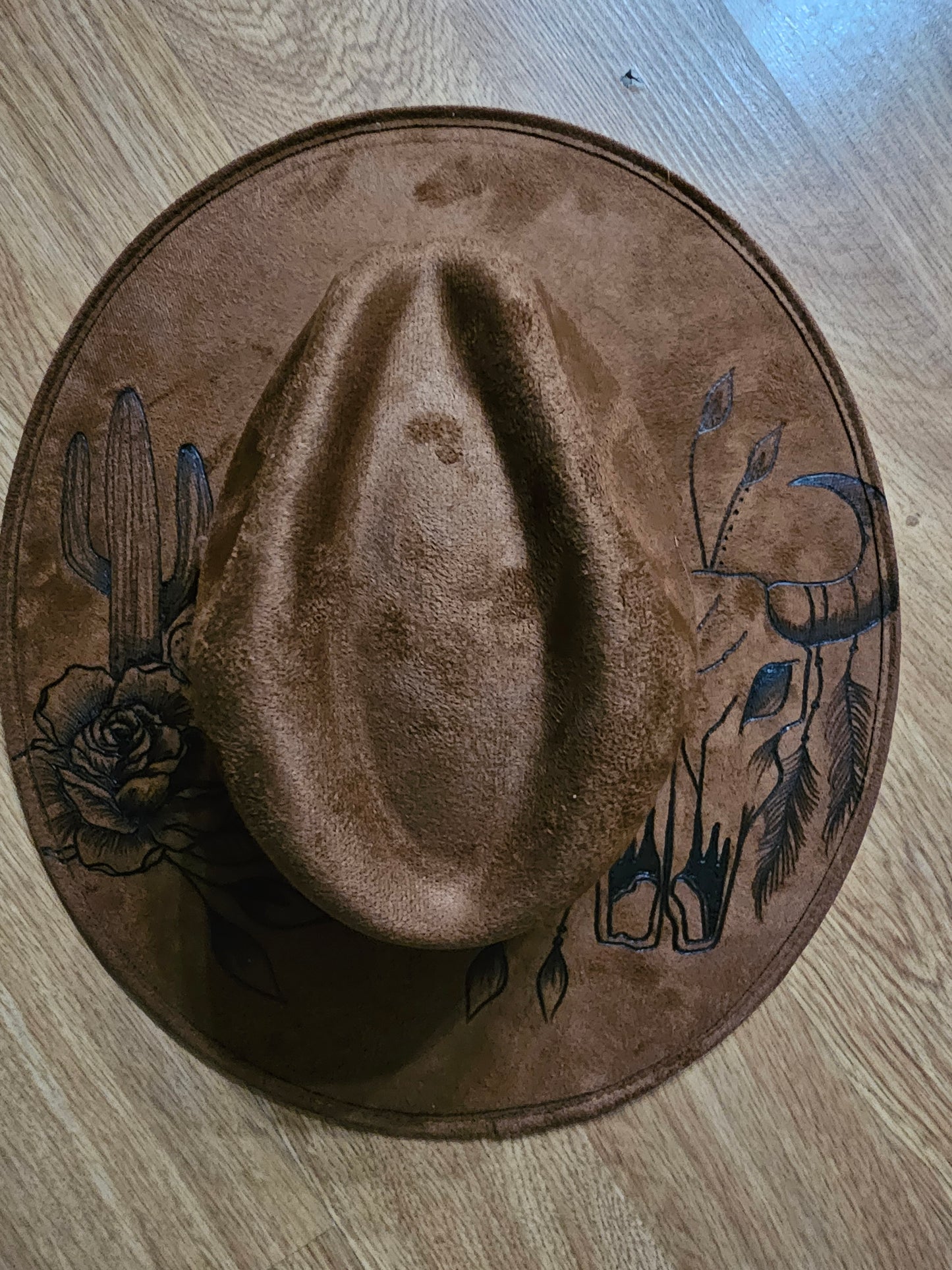 Hat - Fedora Suede Burnt @amorfashionshop.com