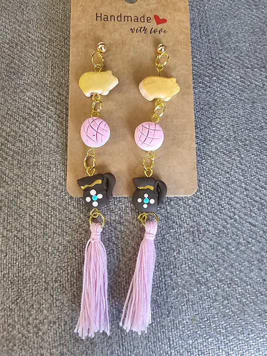 Earrings - 3 Pan Figures Oro Laminado  @amorfashionshop