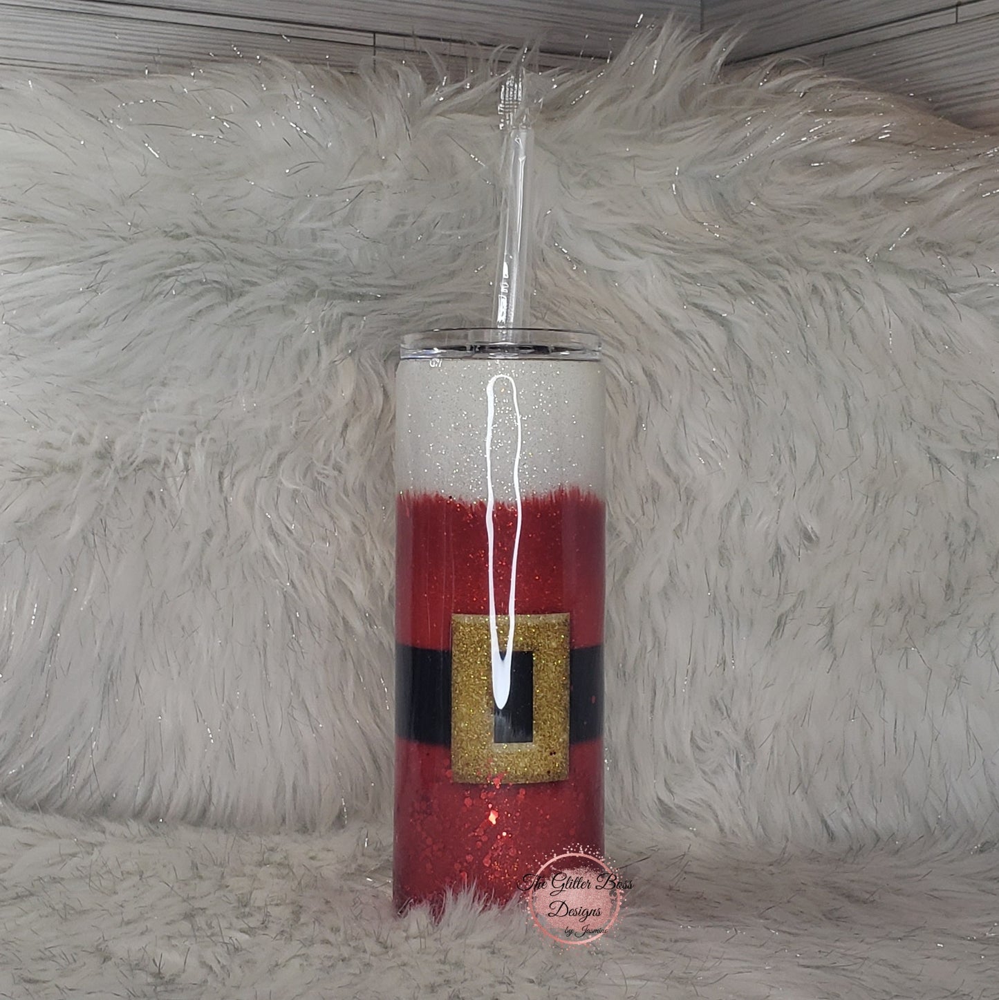 Santa Suit - 20 oz Skinny - Glitter Boss