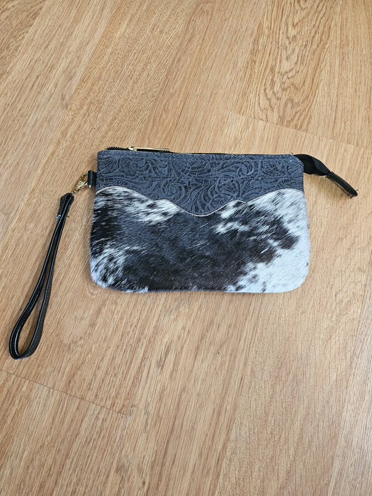 Wristlet- Leather Stamped Cowhide @amorfashionshop