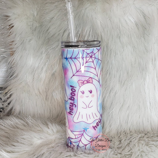 Hey boo! Ghosts - 20 oz Skinny - Glitter Boss