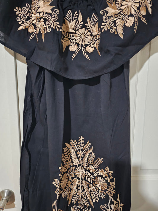 Dress Campesina Olan Embroidered Black  @amorfashionshop