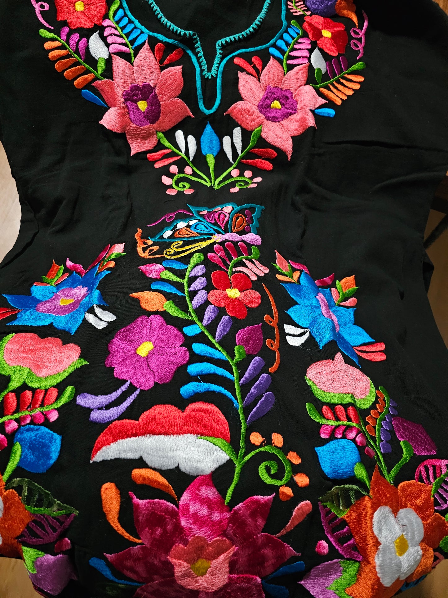 Dress Silk Embroidered Black Kimono @amorfashionshop