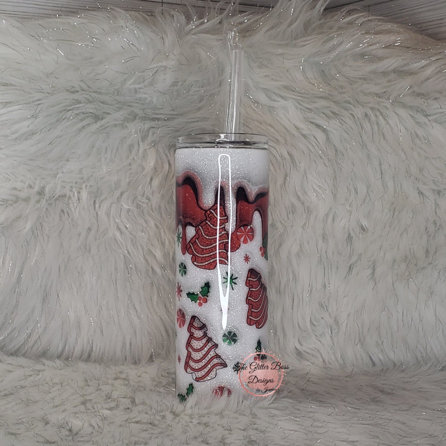Christmas Tree Cakes - 20 oz Skinny - Glitter Boss - CHD