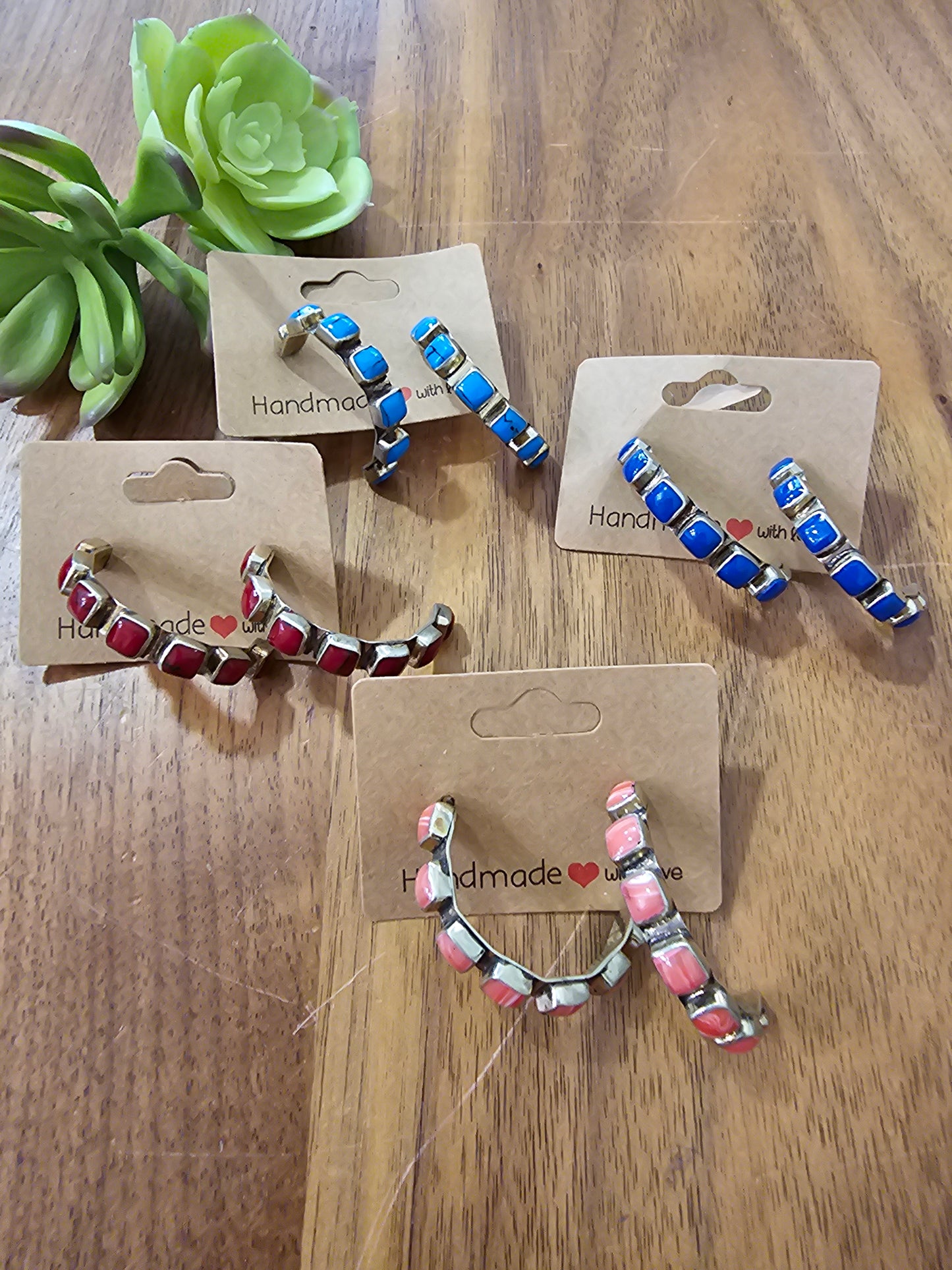 Hoop Gemstone Earrings @amorfashionshop