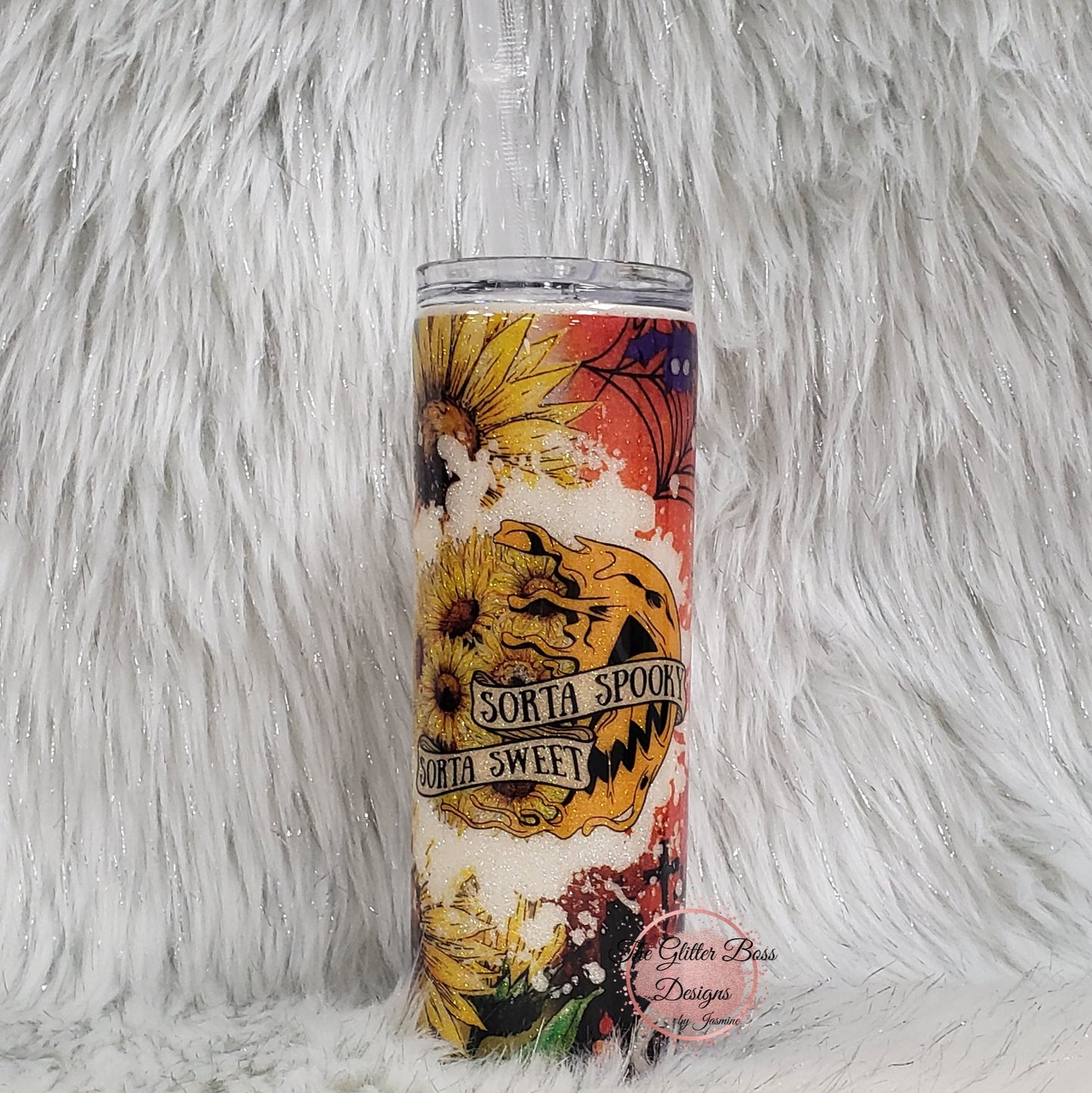 Sorta Spooky Sorta Sweet - 20 oz Skinny - Glitter Boss