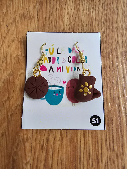 Earrings - Chocolate y Taza  Dangling @amorfashionshop